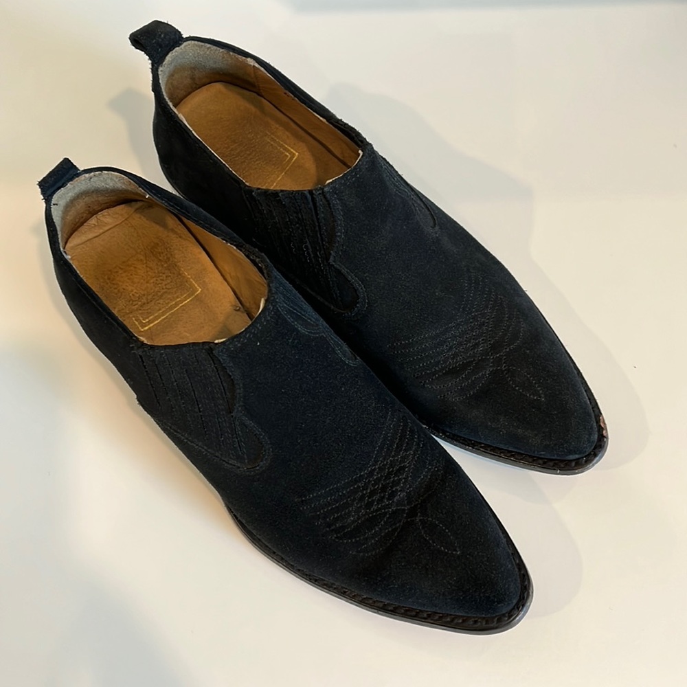 Frye Billy Western Bootie Black Suede
